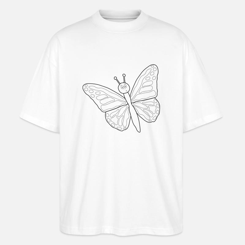 Achtung ein Schmetterling - Stanley/Stella Oversized Unisex Bio T-Shirt Blaster 2.0 - Weiß