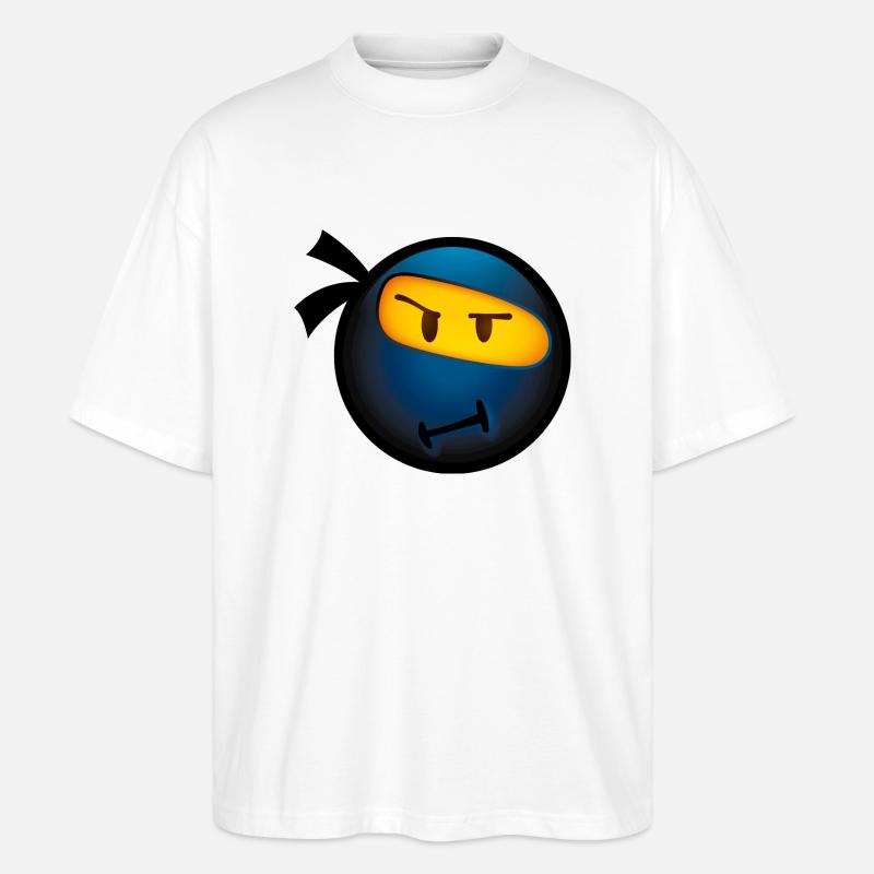Smiley Glossy Ninja - Stanley/Stella Oversized Unisex Bio T-Shirt Blaster 2.0 - Weiß