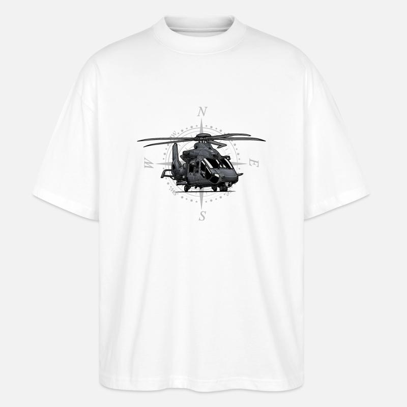 Helicopter // Illustration - Stanley/Stella Oversized Unisex Bio T-Shirt Blaster 2.0 - Weiß