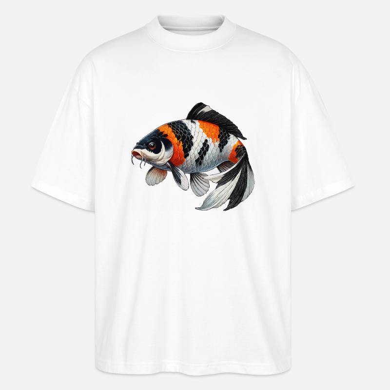 Koi Karpfen oder Wi sw - Stanley/Stella Oversized Unisex Bio T-Shirt Blaster 2.0 - Weiß