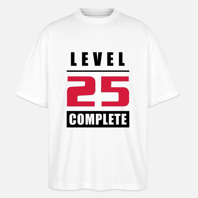 Level 25 - Fertig - Stanley/Stella Oversized Unisex Bio T-Shirt Blaster 2.0 - Weiß