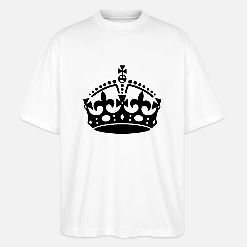 Bleib 'ruhig Crown - Stanley/Stella Oversized Unisex Bio T-Shirt Blaster 2.0 - Weiß