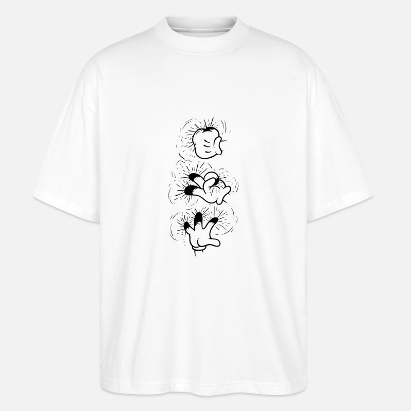 Ciseaux papier rock - T-shirt bio Blaster 2.0 coupe oversize Stanley/Stella Unisexe - blanc