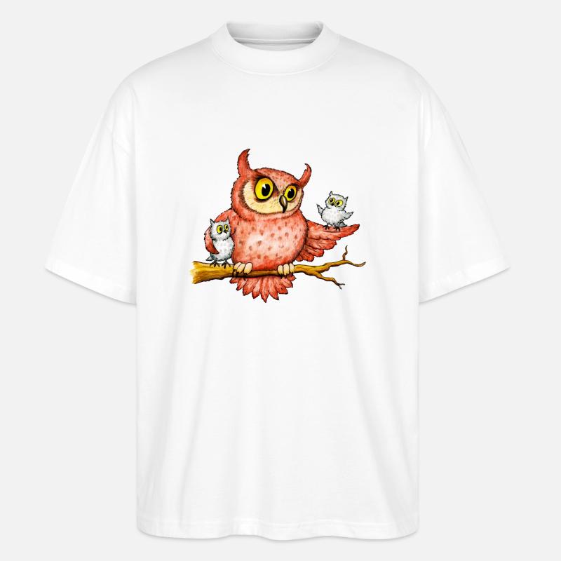 Eulen - Stanley/Stella Oversized Unisex Bio T-Shirt Blaster 2.0 - Weiß