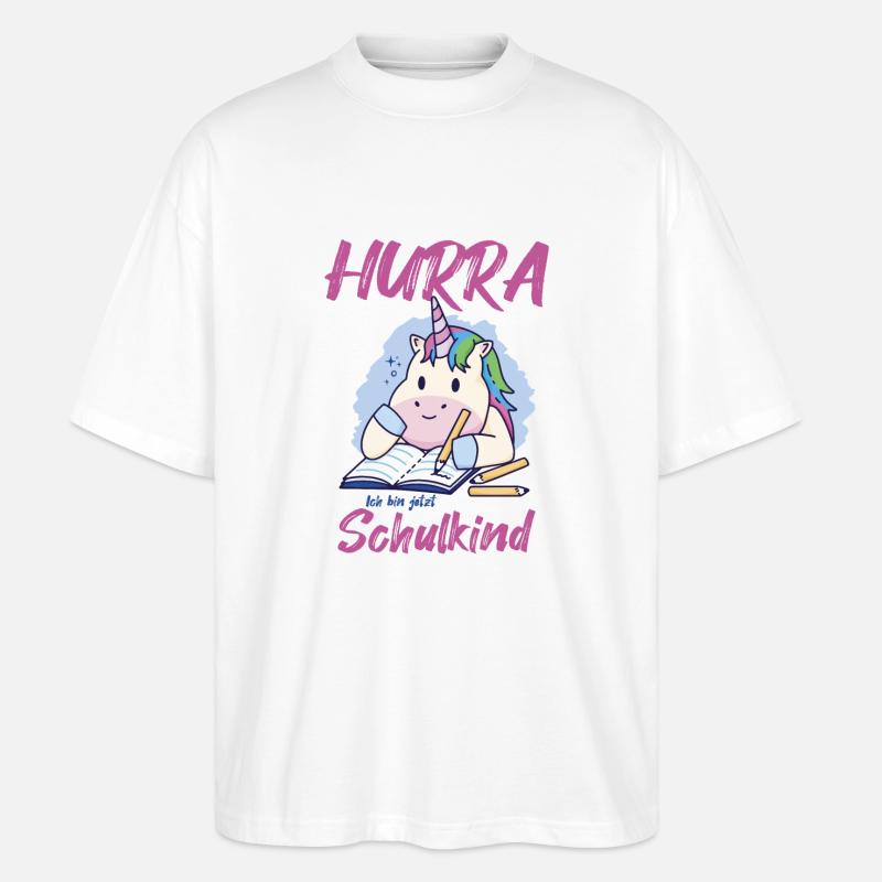 Hurra ich bin jetzt ein Schulkind - Stanley/Stella Oversized Unisex Bio T-Shirt Blaster 2.0 - Weiß