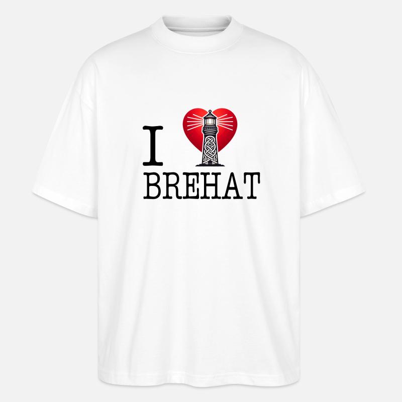 Ich liebe Ile de Brehat - Stanley/Stella Oversized Unisex Bio T-Shirt Blaster 2.0 - Weiß