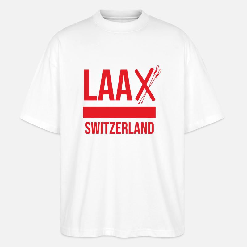 Laax Graubünden Souvenir - Stanley/Stella Oversized Unisex Bio T-Shirt Blaster 2.0 - Weiß