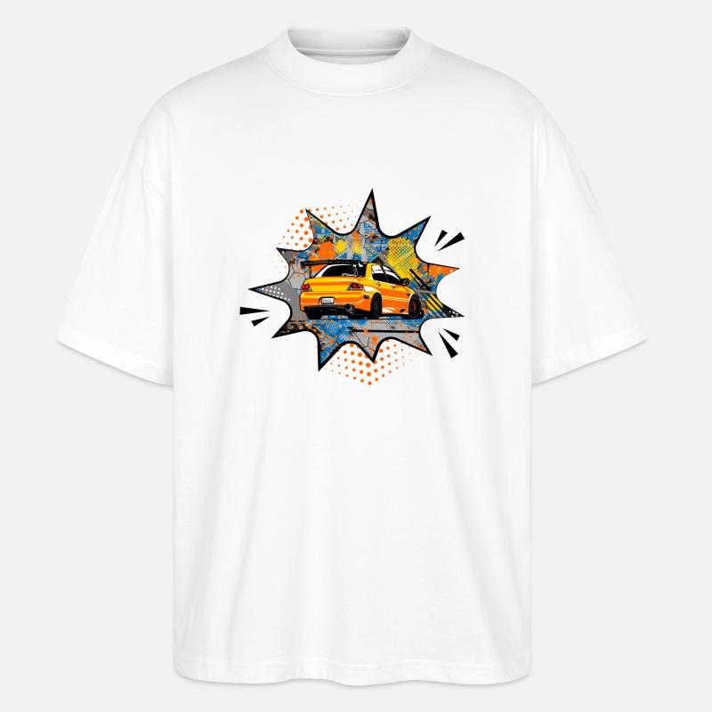 Bulle orange Mitsu - T-shirt bio Blaster 2.0 coupe oversize Stanley/Stella Unisexe - blanc