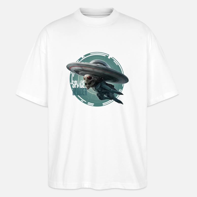 OVNI EXTRATERRESTRE, SPACE INVANDER - T-shirt bio Blaster 2.0 coupe oversize Stanley/Stella Unisexe - blanc