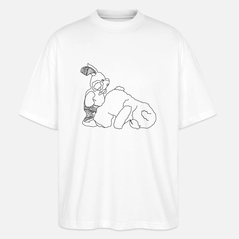 Teddybär Hase - Stanley/Stella Oversized Unisex Bio T-Shirt Blaster 2.0 - Weiß