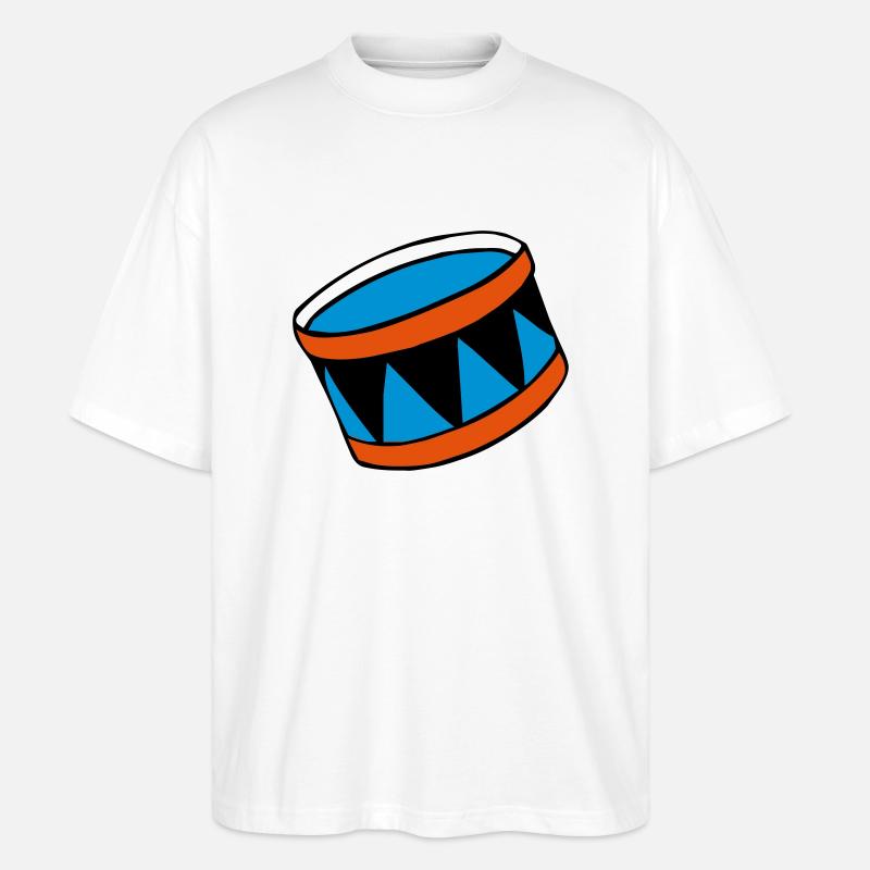 drums - Trommel - Stanley/Stella Oversized Unisex Bio T-Shirt Blaster 2.0 - Weiß