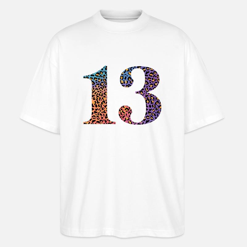 13e anniversaire léopard - T-shirt bio Blaster 2.0 coupe oversize Stanley/Stella Unisexe - blanc