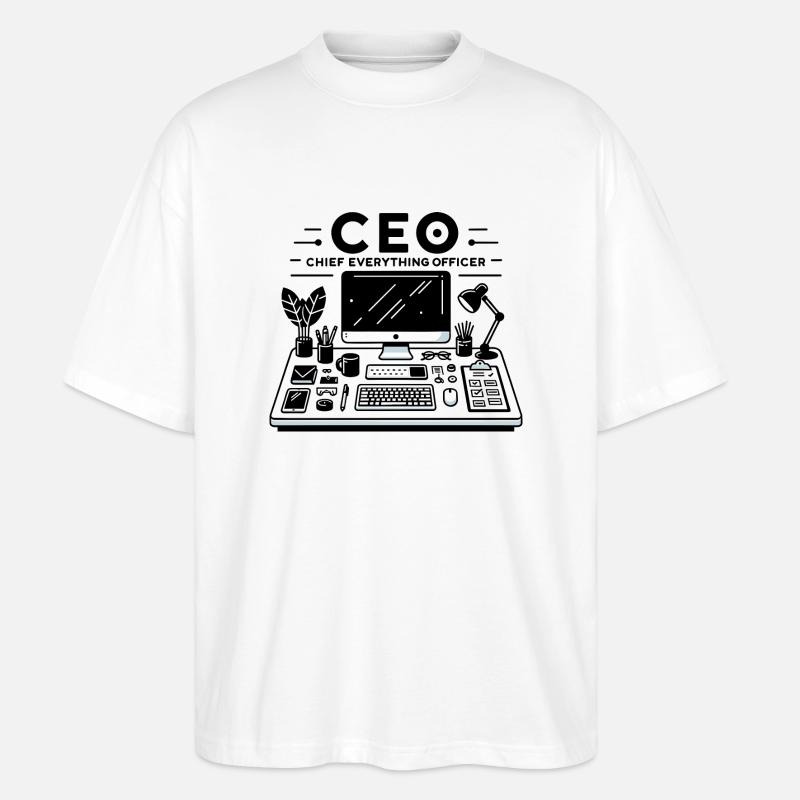 Geschäftsführer Chief Everything Officer - Stanley/Stella Oversized Unisex Bio T-Shirt Blaster 2.0 - Weiß