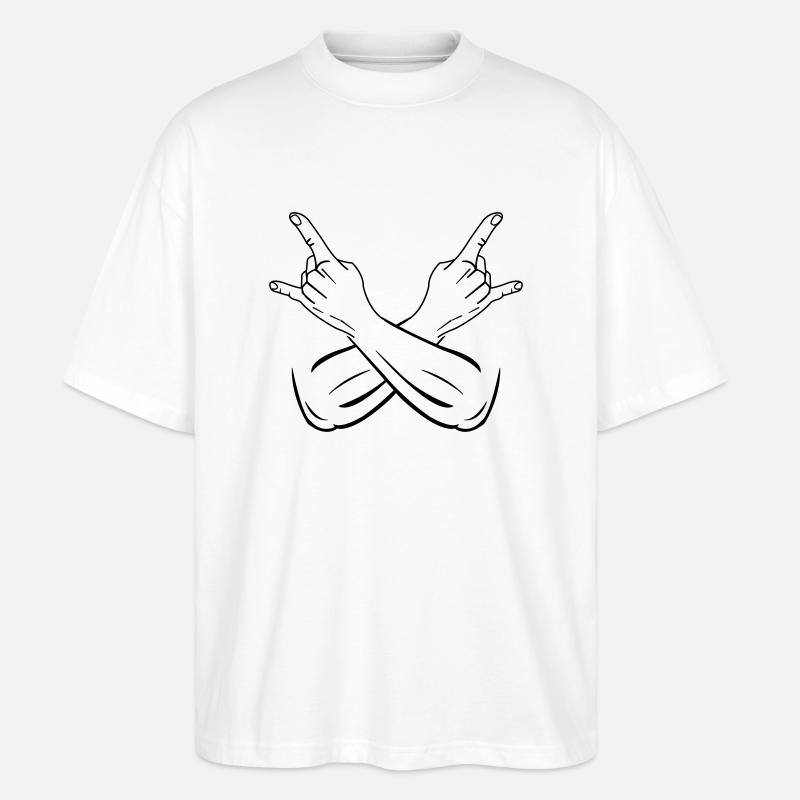 cool hands symbol - Stanley/Stella Oversized Unisex Bio T-Shirt Blaster 2.0 - Weiß