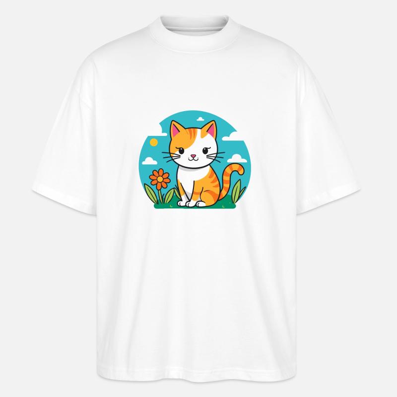 süßes Kätzchen - Stanley/Stella Oversized Unisex Bio T-Shirt Blaster 2.0 - Weiß