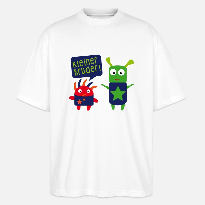 kleiner Bruder großer Bruder - Stanley/Stella Oversized Unisex Bio T-Shirt Blaster 2.0 - Weiß