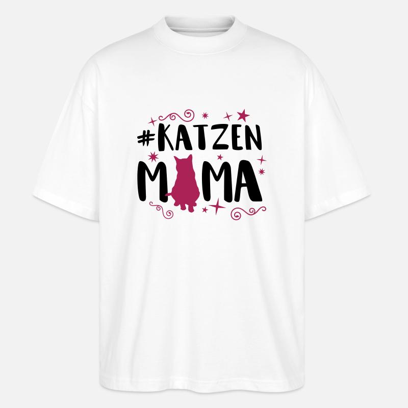 katzen mama - Stanley/Stella Oversized Unisex Bio T-Shirt Blaster 2.0 - Weiß