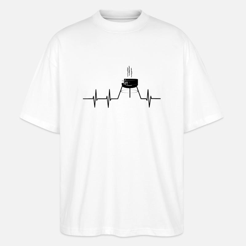 Grill Herzfrequenz - Stanley/Stella Oversized Unisex Bio T-Shirt Blaster 2.0 - Weiß