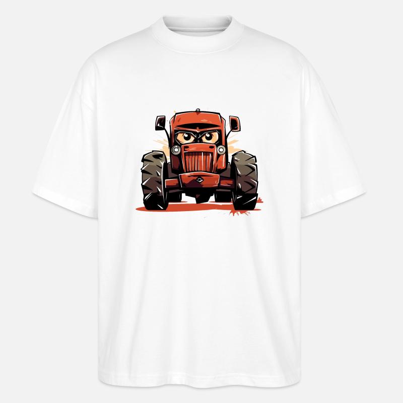 Wütender Traktor Nr. 2 - Stanley/Stella Oversized Unisex Bio T-Shirt Blaster 2.0 - Weiß