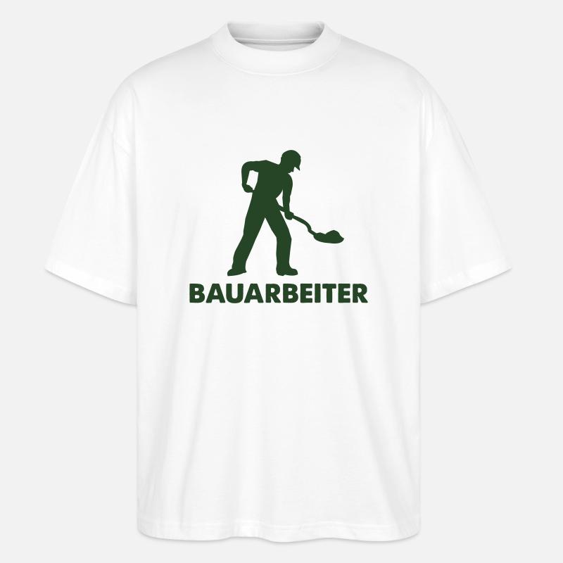 bauarbeiter baustelle 1 - Stanley/Stella Oversized Unisex Bio T-Shirt Blaster 2.0 - Weiß