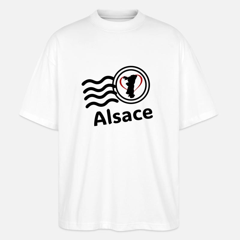 Elsässer Briefmarke - Stanley/Stella Oversized Unisex Bio T-Shirt Blaster 2.0 - Weiß
