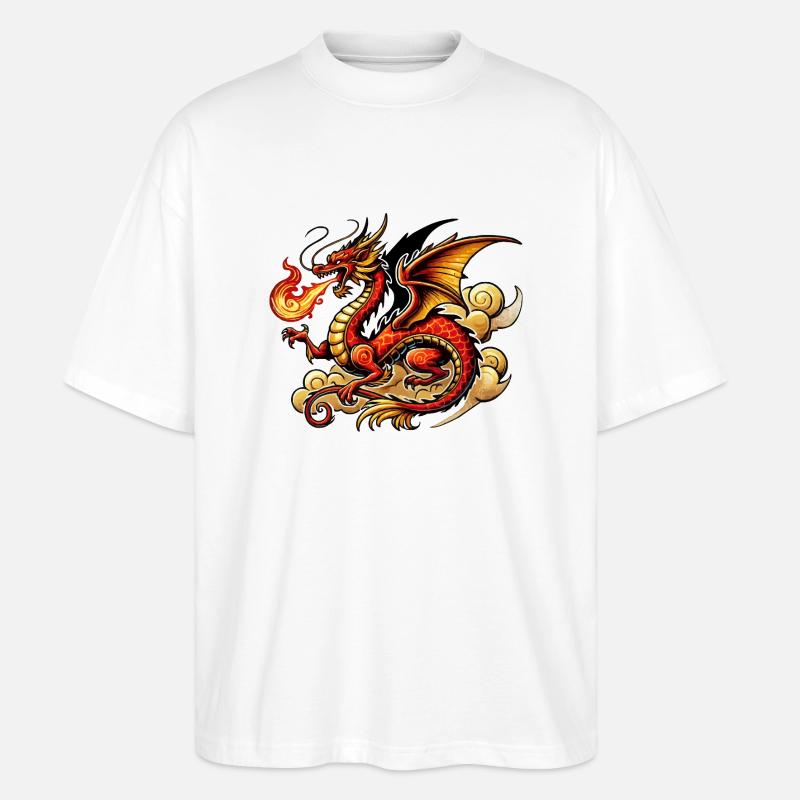 china drache - Stanley/Stella Oversized Unisex Bio T-Shirt Blaster 2.0 - Weiß
