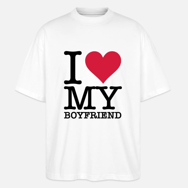 Ich liebe meinen Freund! - Stanley/Stella Oversized Unisex Bio T-Shirt Blaster 2.0 - Weiß