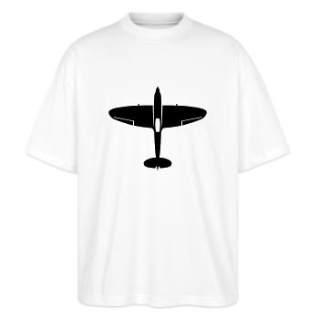 spitfire_oben - Stanley/Stella Oversized Unisex Bio T-Shirt Blaster 2.0 - Weiß - Vorne - Alina (178cm) & Michal (187cm)