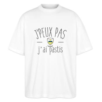 Je peux pas j'ai pastis - T-shirt bio Blaster 2.0 coupe oversize Stanley/Stella Unisexe - blanc - Devant - Alina (178cm) & Michal (187cm)