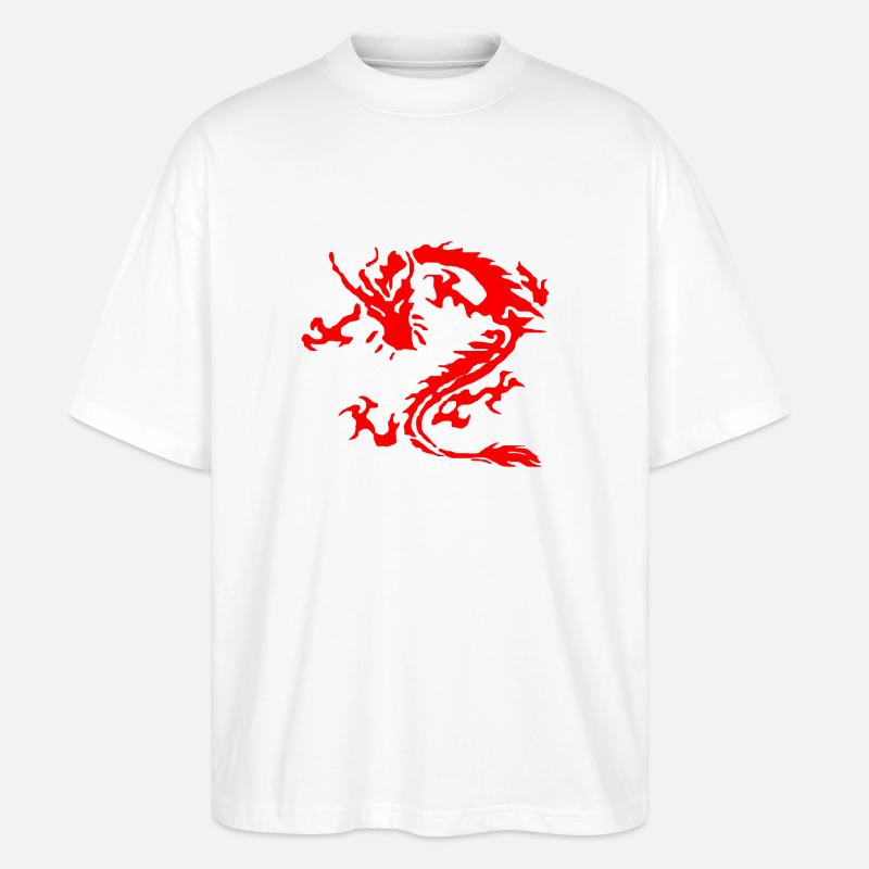 tribal dragon - Stanley/Stella Oversized Unisex Bio T-Shirt Blaster 2.0 - Weiß
