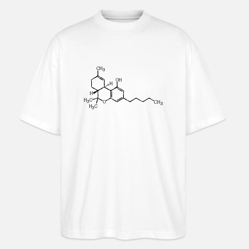 THC molecular formula - Stanley/Stella Oversized Unisex Organic T-shirt Blaster 2.0 - white