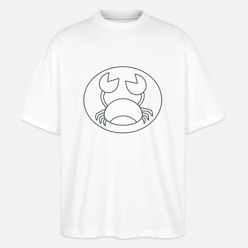Crabe circulaire mignon - T-shirt bio Blaster 2.0 coupe oversize Stanley/Stella Unisexe - blanc
