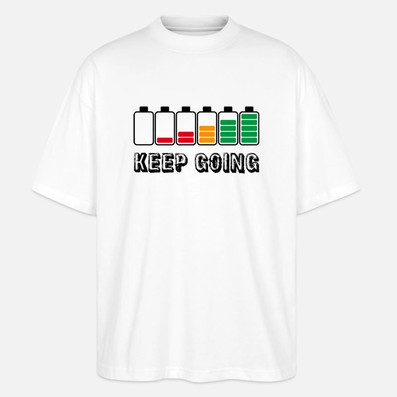 Mach weiter - Stanley/Stella Oversized Unisex Bio T-Shirt Blaster 2.0 - Weiß