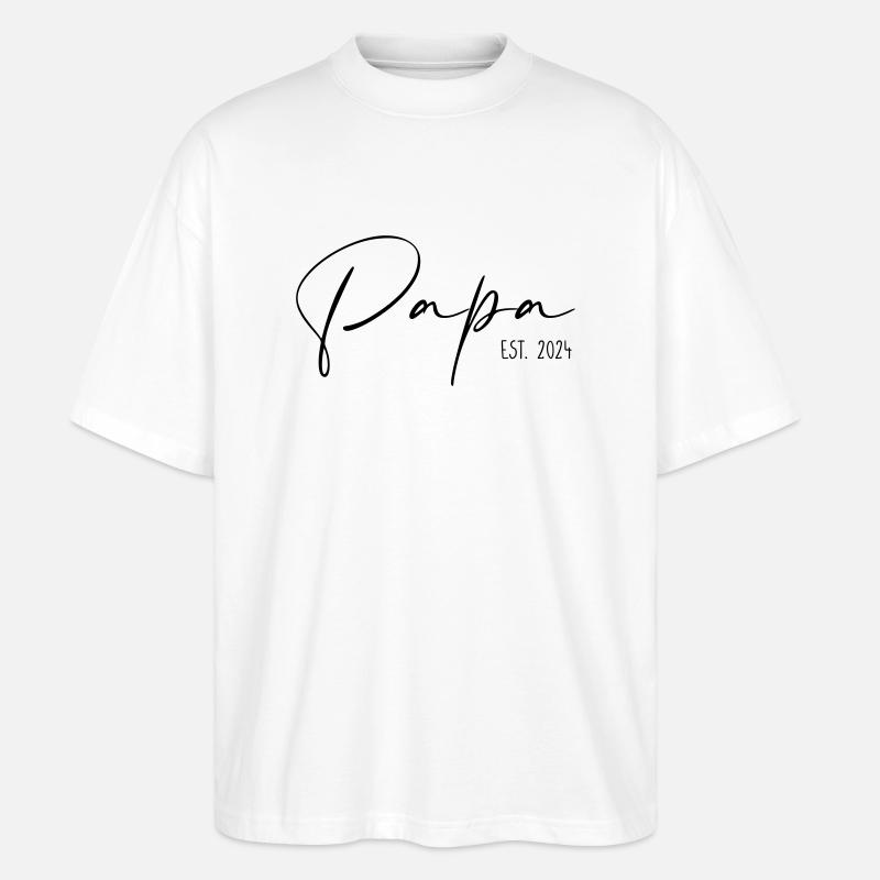 Papa Established 2024 - Stanley/Stella Oversized Unisex Bio T-Shirt Blaster 2.0 - Weiß