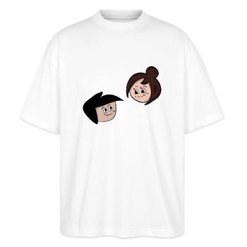 Jonny & Dizzy - Stanley/Stella Oversized Unisex Organic T-shirt Blaster 2.0 - white - Front - Alina (178cm) & Michal (187cm)