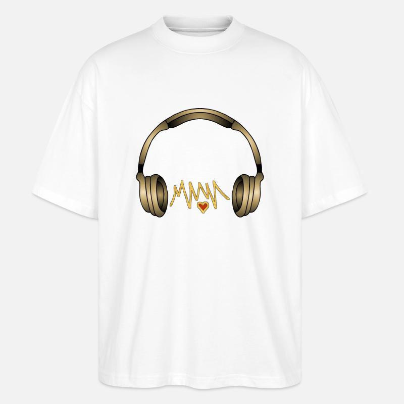 Écouteur - T-shirt bio Blaster 2.0 coupe oversize Stanley/Stella Unisexe - blanc