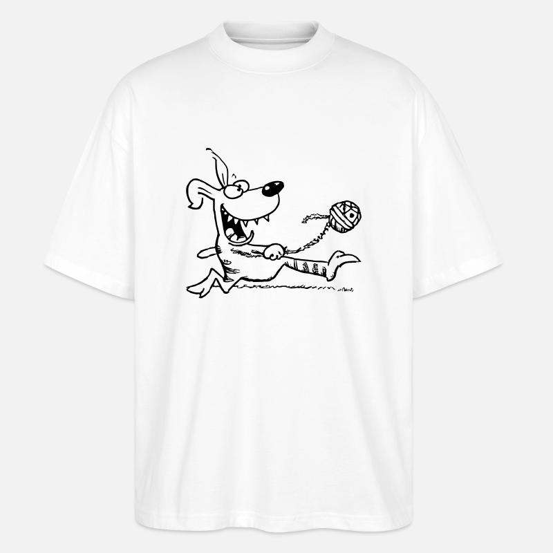 hund liebt ball - Stanley/Stella Oversized Unisex Bio T-Shirt Blaster 2.0 - Weiß
