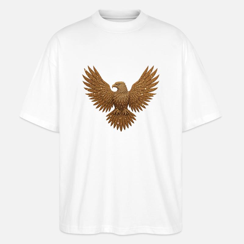 glitter eagle - Stanley/Stella Oversized Unisex Organic T-shirt Blaster 2.0 - white