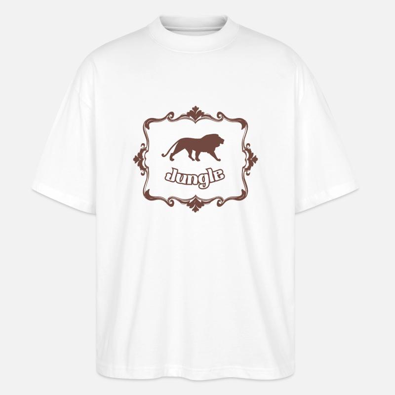 Löwe und Dschungel - Stanley/Stella Oversized Unisex Bio T-Shirt Blaster 2.0 - Weiß