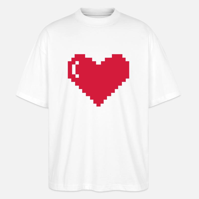 Pixelherz - Stanley/Stella Oversized Unisex Bio T-Shirt Blaster 2.0 - Weiß