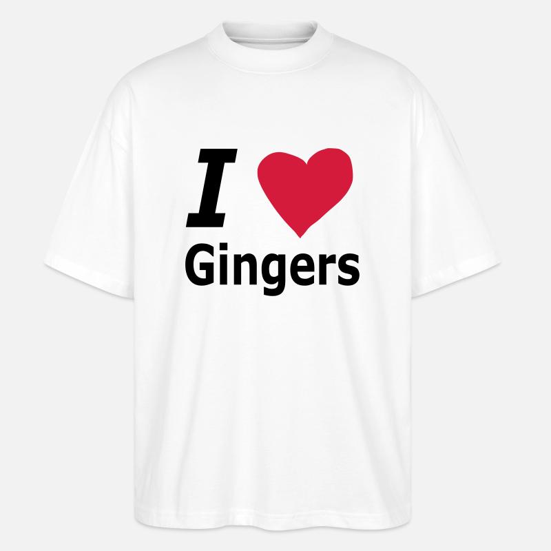 I love Gingers - Stanley/Stella Oversized Unisex Bio T-Shirt Blaster 2.0 - Weiß