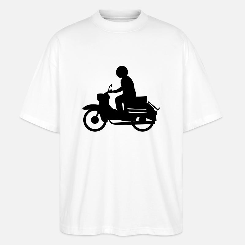 Fahrzeug - Simson Schwalbe - Stanley/Stella Oversized Unisex Bio T-Shirt Blaster 2.0 - Weiß