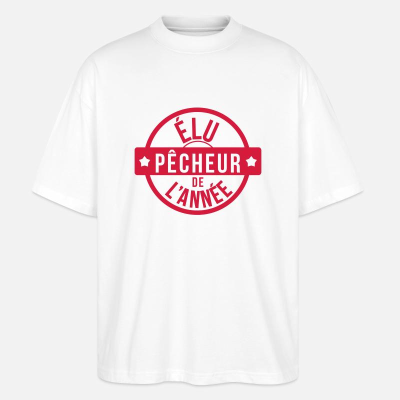 élu Pêcheur de l'année - Stanley/Stella Oversized Unisex Bio T-Shirt Blaster 2.0 - Weiß