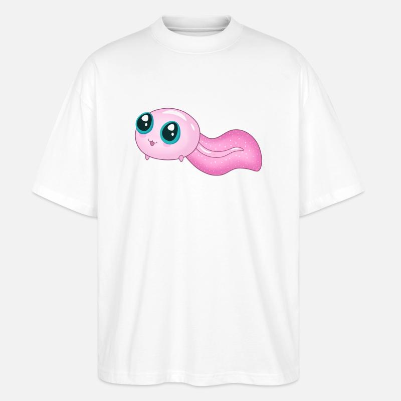 Süße rosa Kaulquappe - Stanley/Stella Oversized Unisex Bio T-Shirt Blaster 2.0 - Weiß
