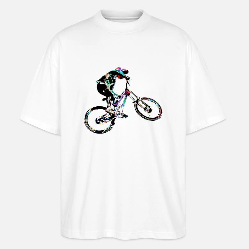 Downhill-Mountainbiken - Stanley/Stella Oversized Unisex Bio T-Shirt Blaster 2.0 - Weiß