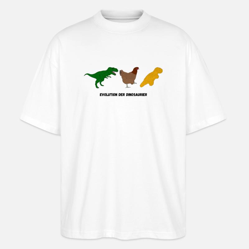 Évolution des dinosaures - T-shirt bio Blaster 2.0 coupe oversize Stanley/Stella Unisexe - blanc