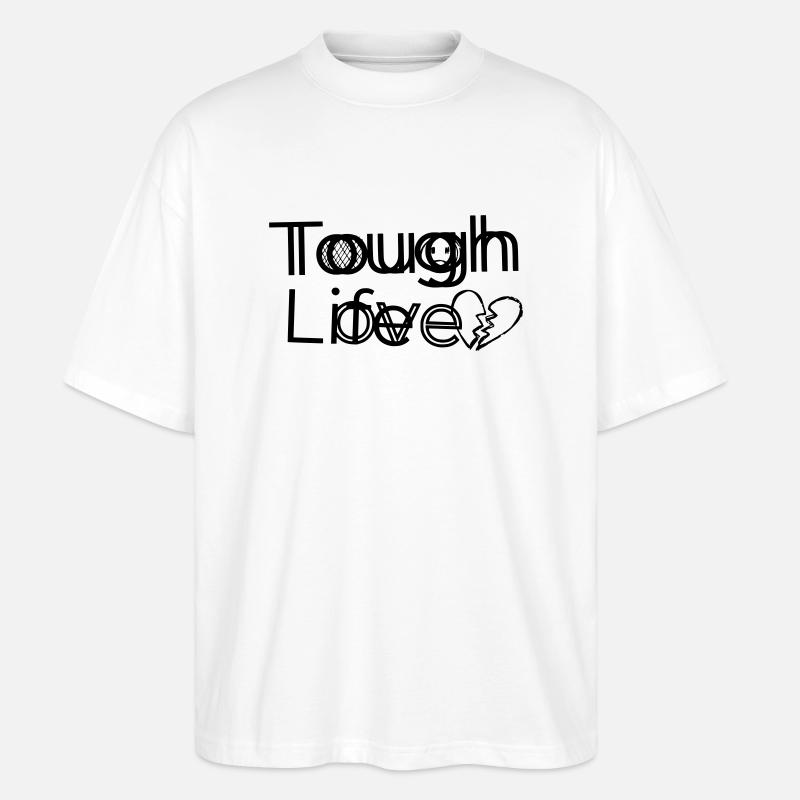 Vie dure / Amour ( Emo ) - T-shirt bio Blaster 2.0 coupe oversize Stanley/Stella Unisexe - blanc