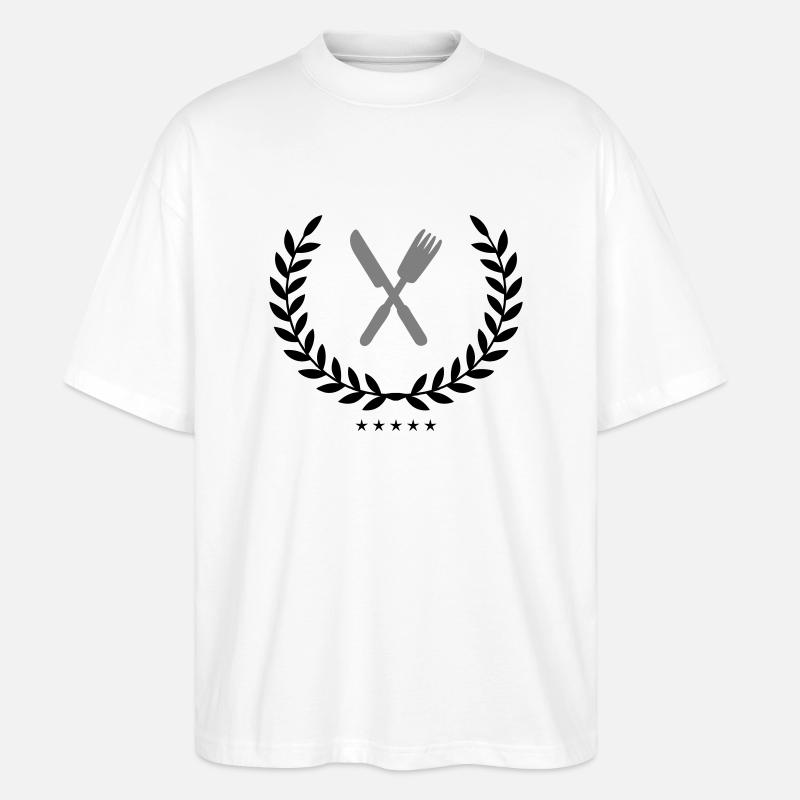 besteck wappen - Stanley/Stella Oversized Unisex Bio T-Shirt Blaster 2.0 - Weiß
