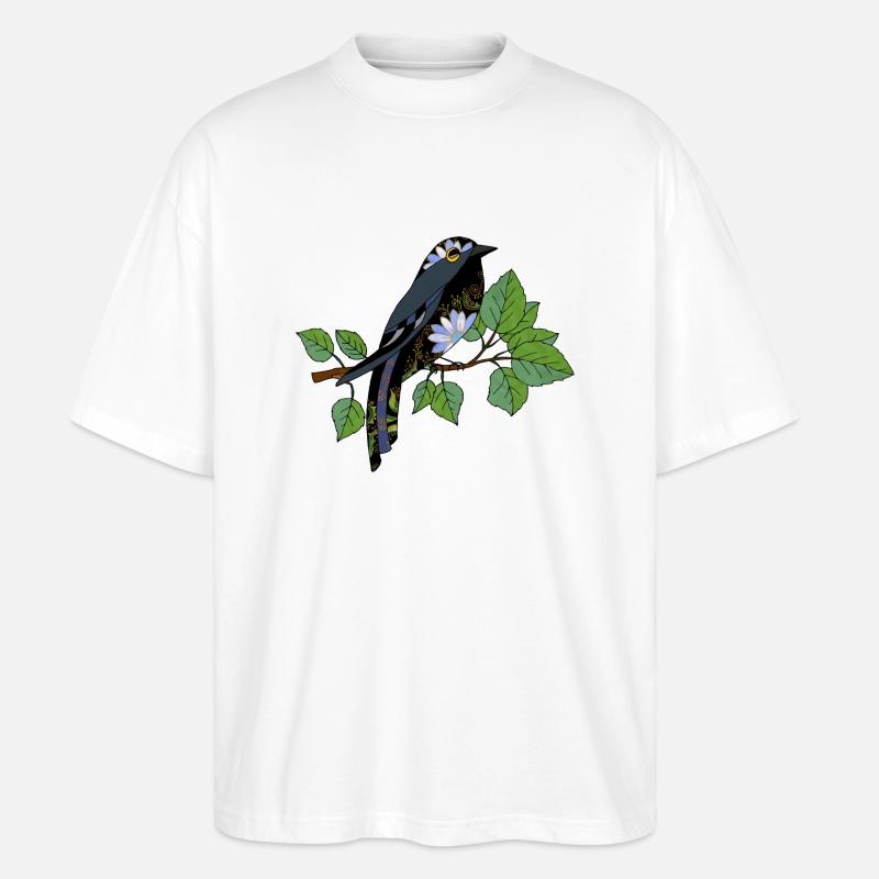 Bunter Vogel - Stanley/Stella Oversized Unisex Bio T-Shirt Blaster 2.0 - Weiß