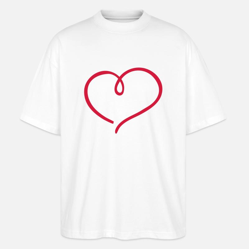 Herz - Stanley/Stella Oversized Unisex Bio T-Shirt Blaster 2.0 - Weiß